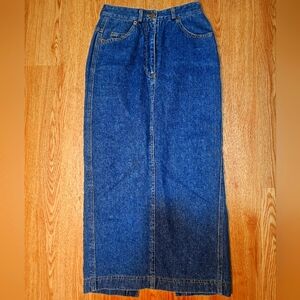 DKNY Vintage Long Skirt With Button Closure on Back